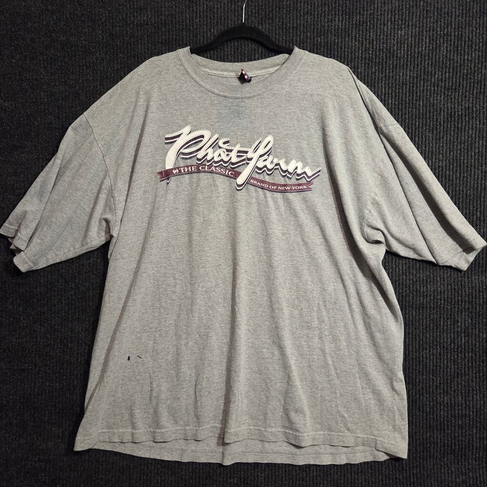 Y2k Phat Farm Heather Grey T-Shirt Men's 2x Boxy Fit 100% Cotton U.S.A.